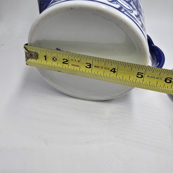 Vtg Blue White Porcelain Teapot Bombay Co Chinoiserie China Ceramic Porcelain - Picture 11 of 12